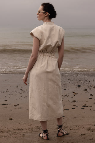 Camille Dress - Ivory Silk & Hemp - Heidi Merrick