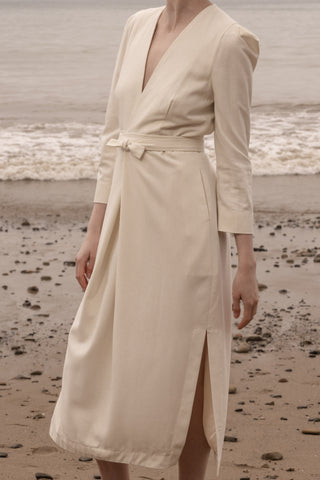 Milan Dress - Ivory Silk Noil - Heidi Merrick