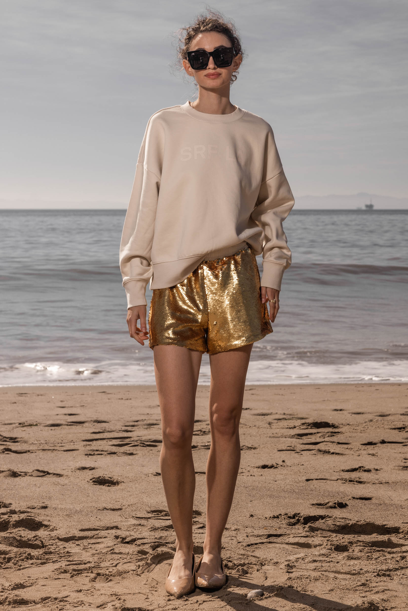 Gold hot sale sequin shorts