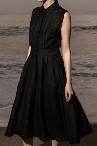 Rosie Dress - Noir Silk & Hemp - Heidi Merrick