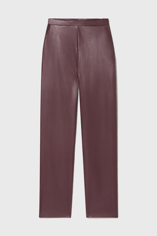 Image 1 of 8 - STRAIGHT PANT - BURGUNDY LEATHER