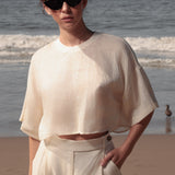Mojave Top - Ivory Tissue Linen