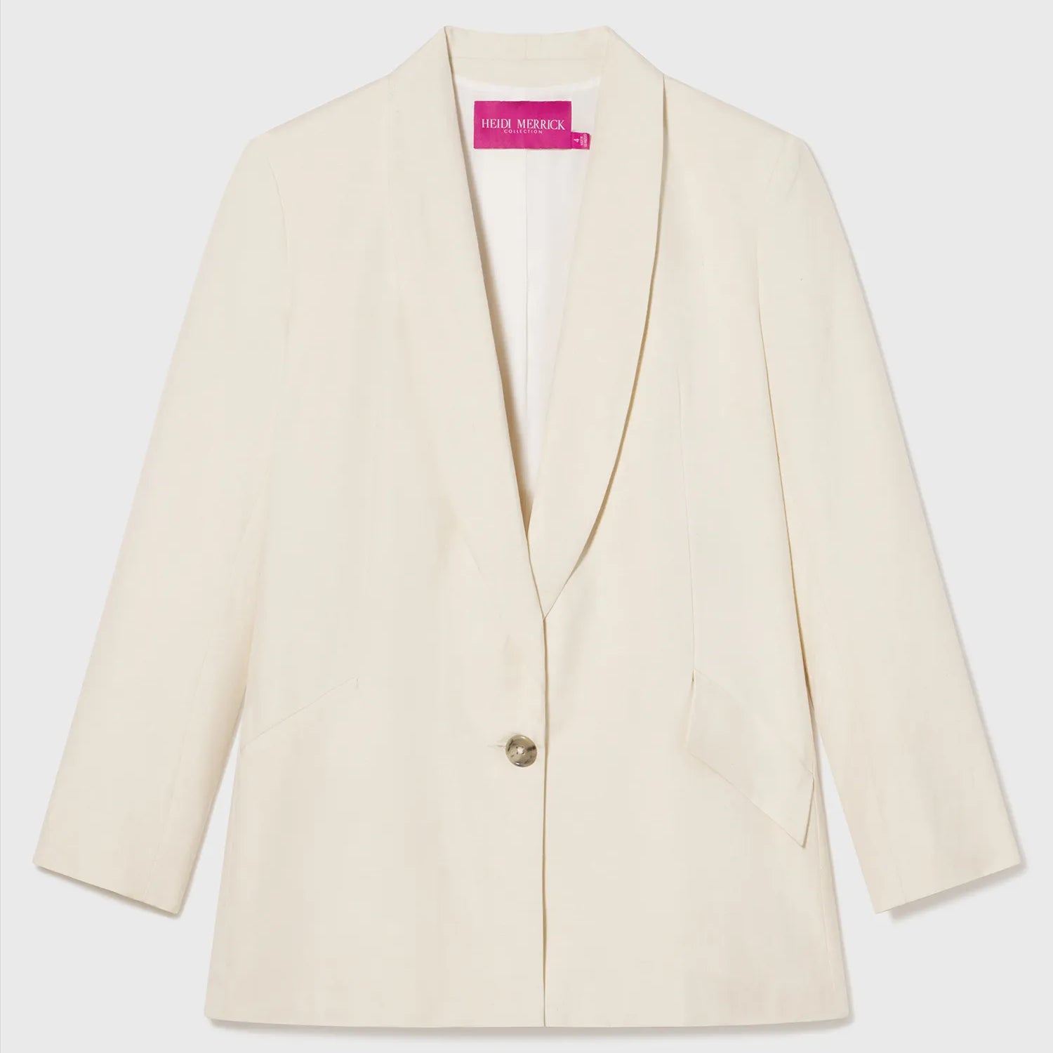 Image 2 of 11 - ZELDA BLAZER - IVORY SILK AND HEMP
