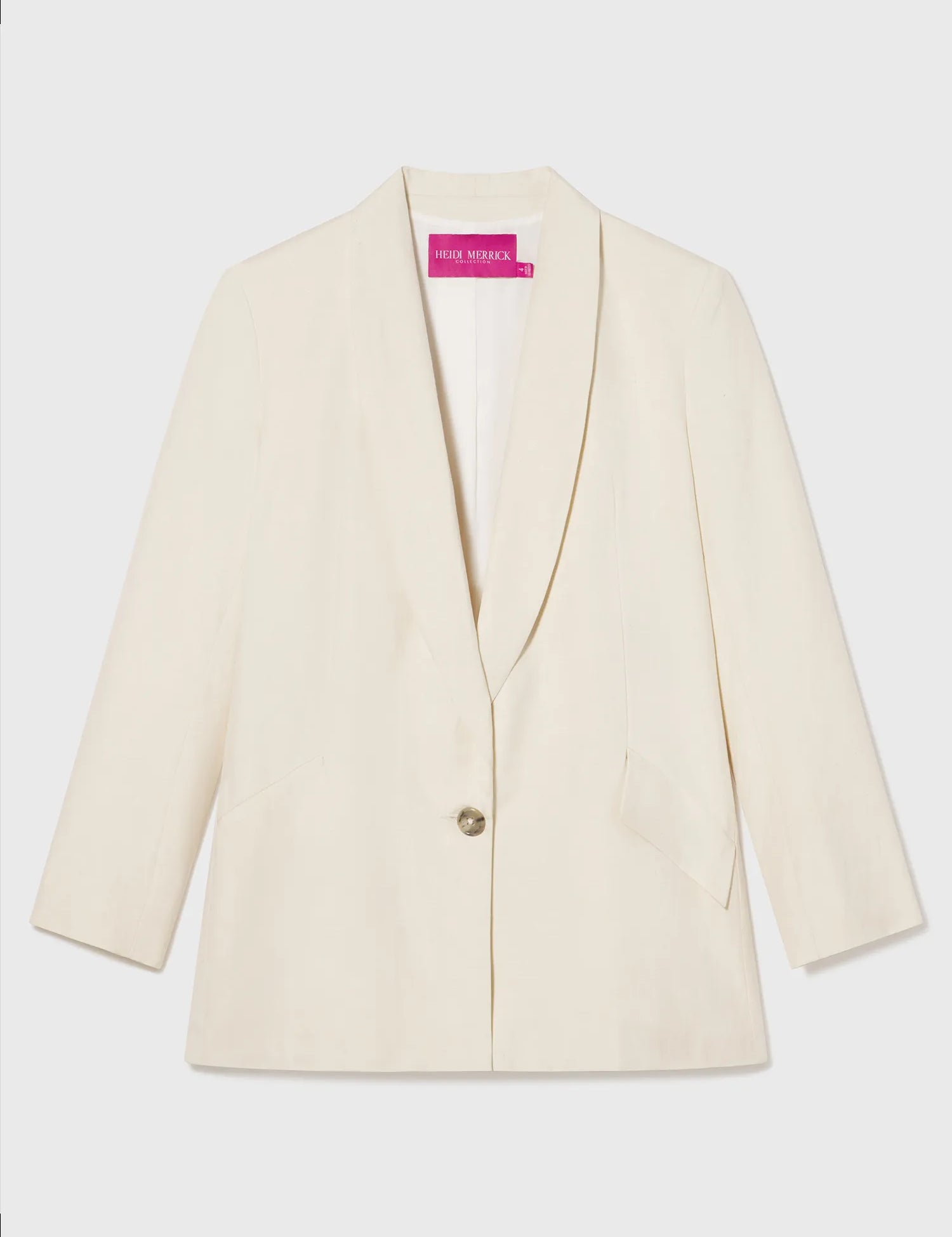 Image 2 of 11 - ZELDA BLAZER - IVORY SILK AND HEMP