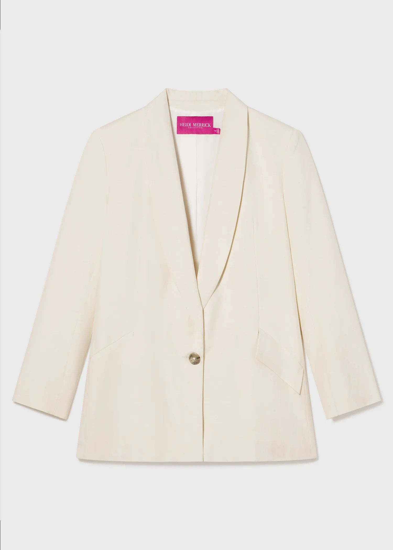 Image 2 of 11 - ZELDA BLAZER - IVORY SILK AND HEMP