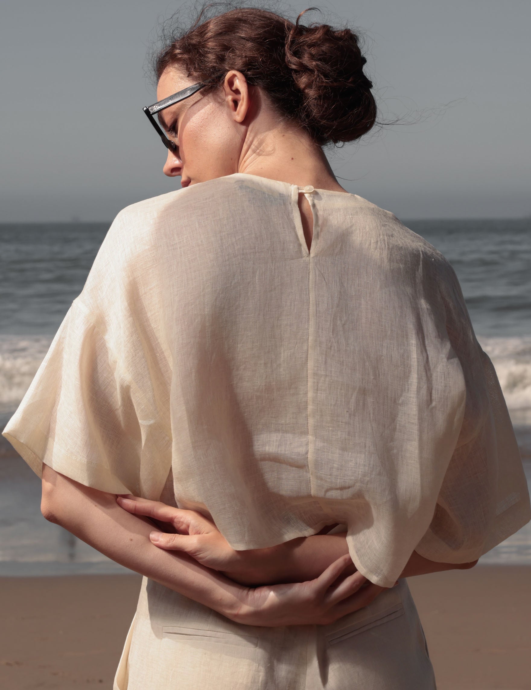 Mojave Top - Ivory Tissue Linen - Heidi Merrick