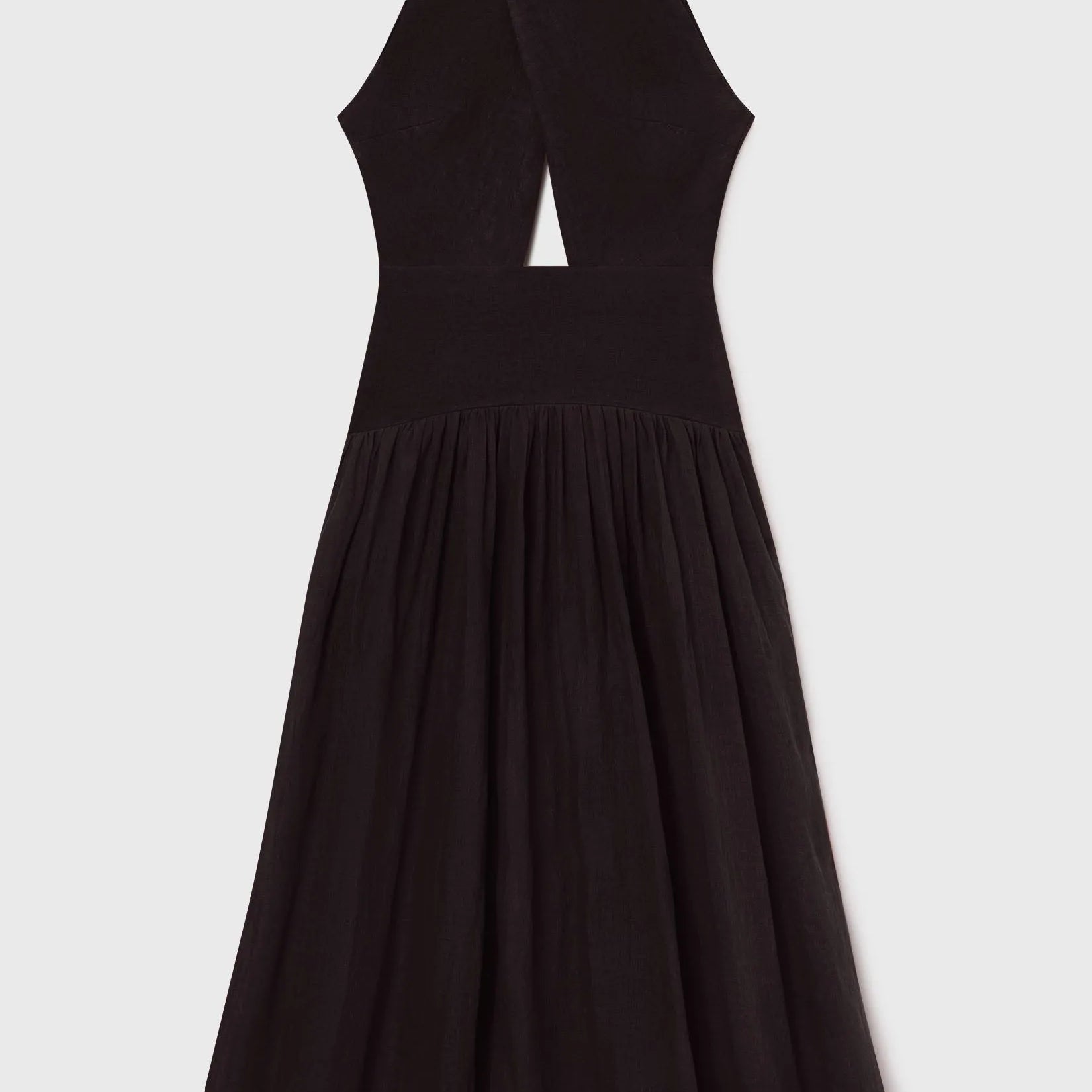 Ava Dress - Noir Tissue Linen - Heidi Merrick