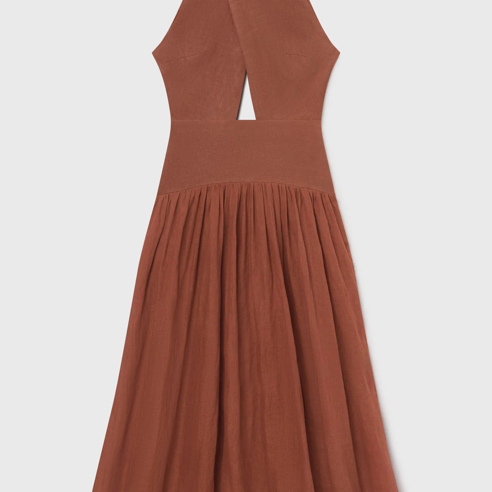 Ava Dress - Clay Tissue Linen - Heidi Merrick