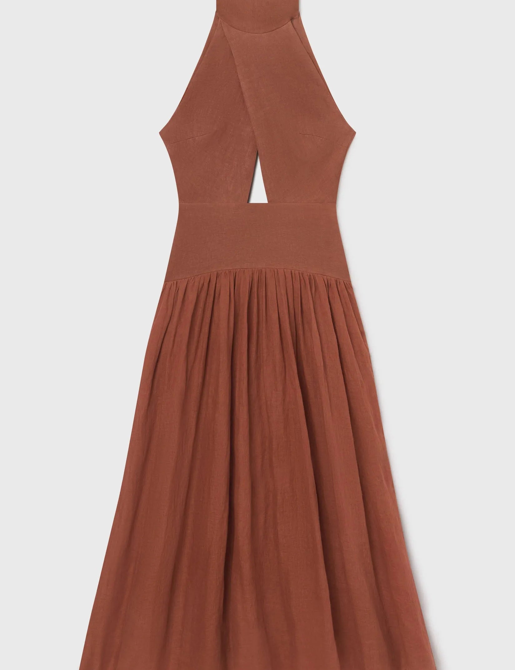 Ava Dress - Clay Tissue Linen - Heidi Merrick