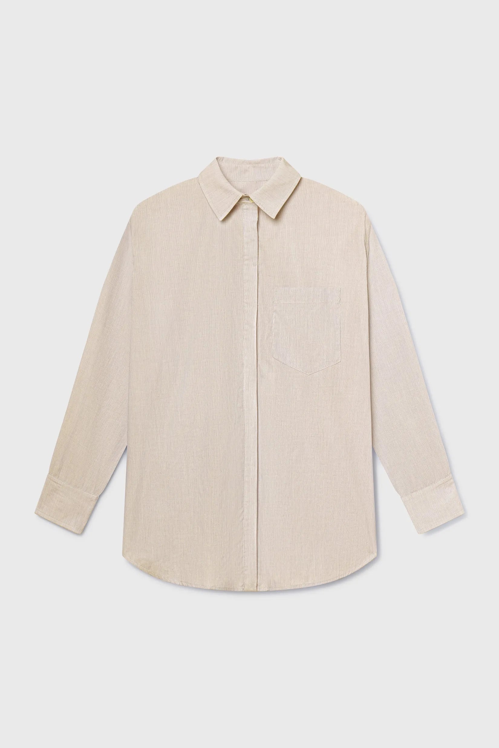JJ Shirt - Ivory Tissue Linen - Heidi Merrick