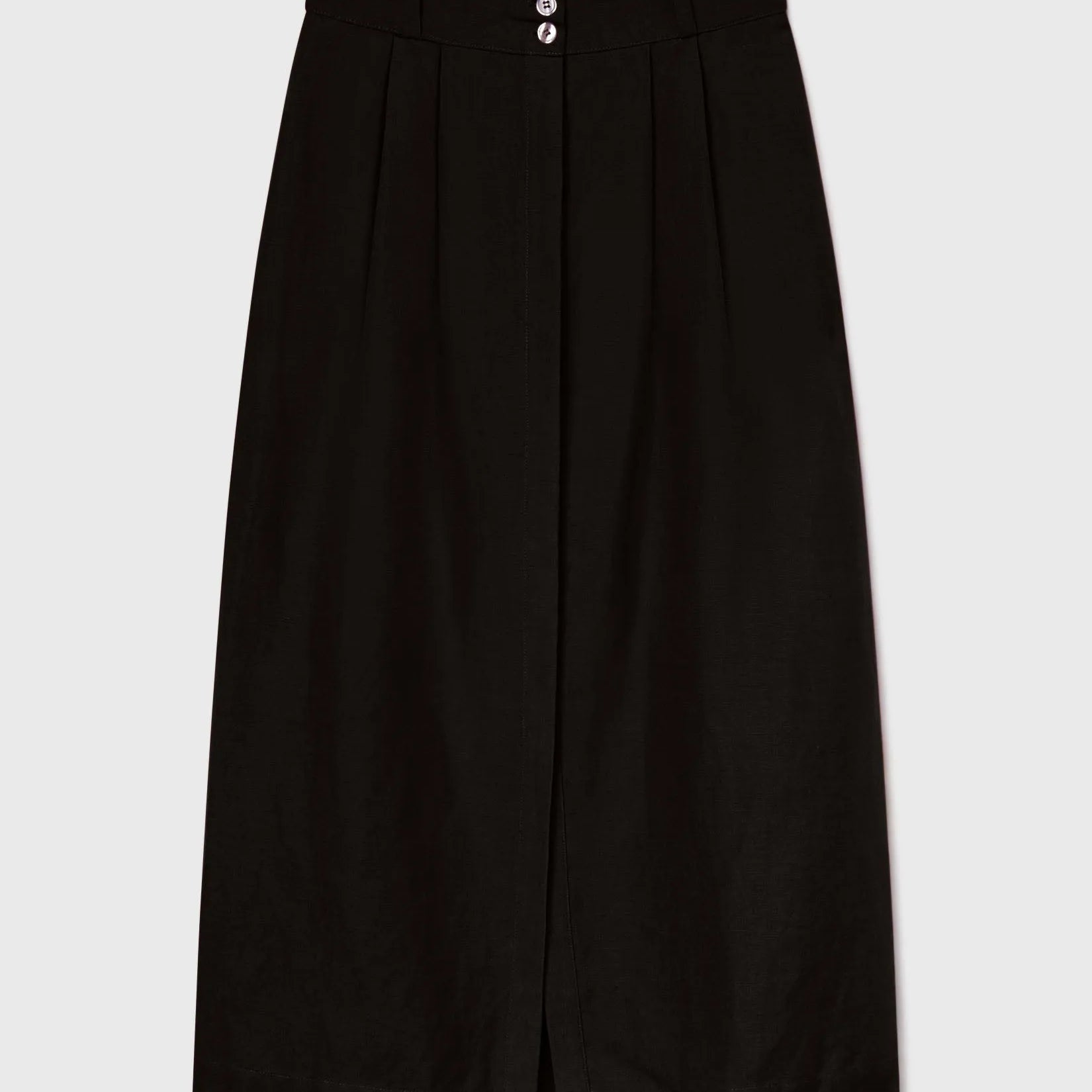 Camille Skirt - Noir Silk & Hemp - Heidi Merrick