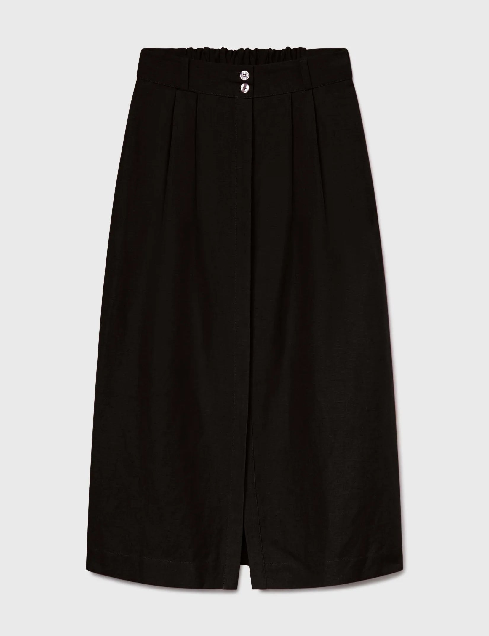 Camille Skirt - Noir Silk & Hemp - Heidi Merrick