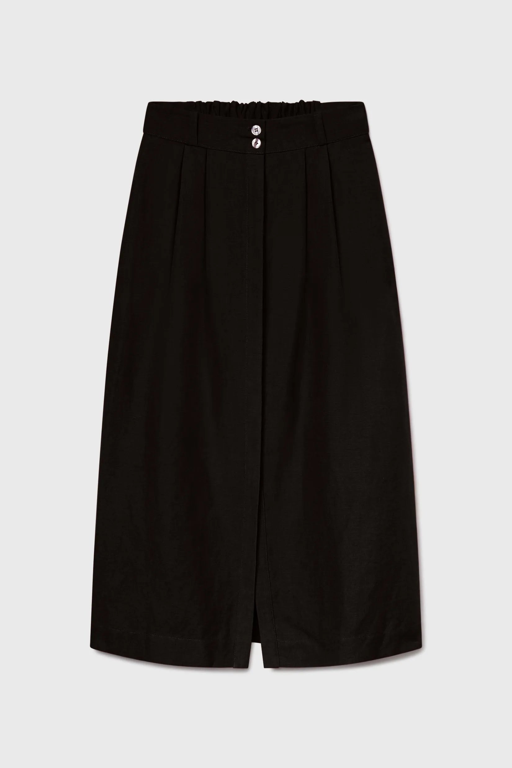 Camille Skirt - Noir Silk & Hemp - Heidi Merrick