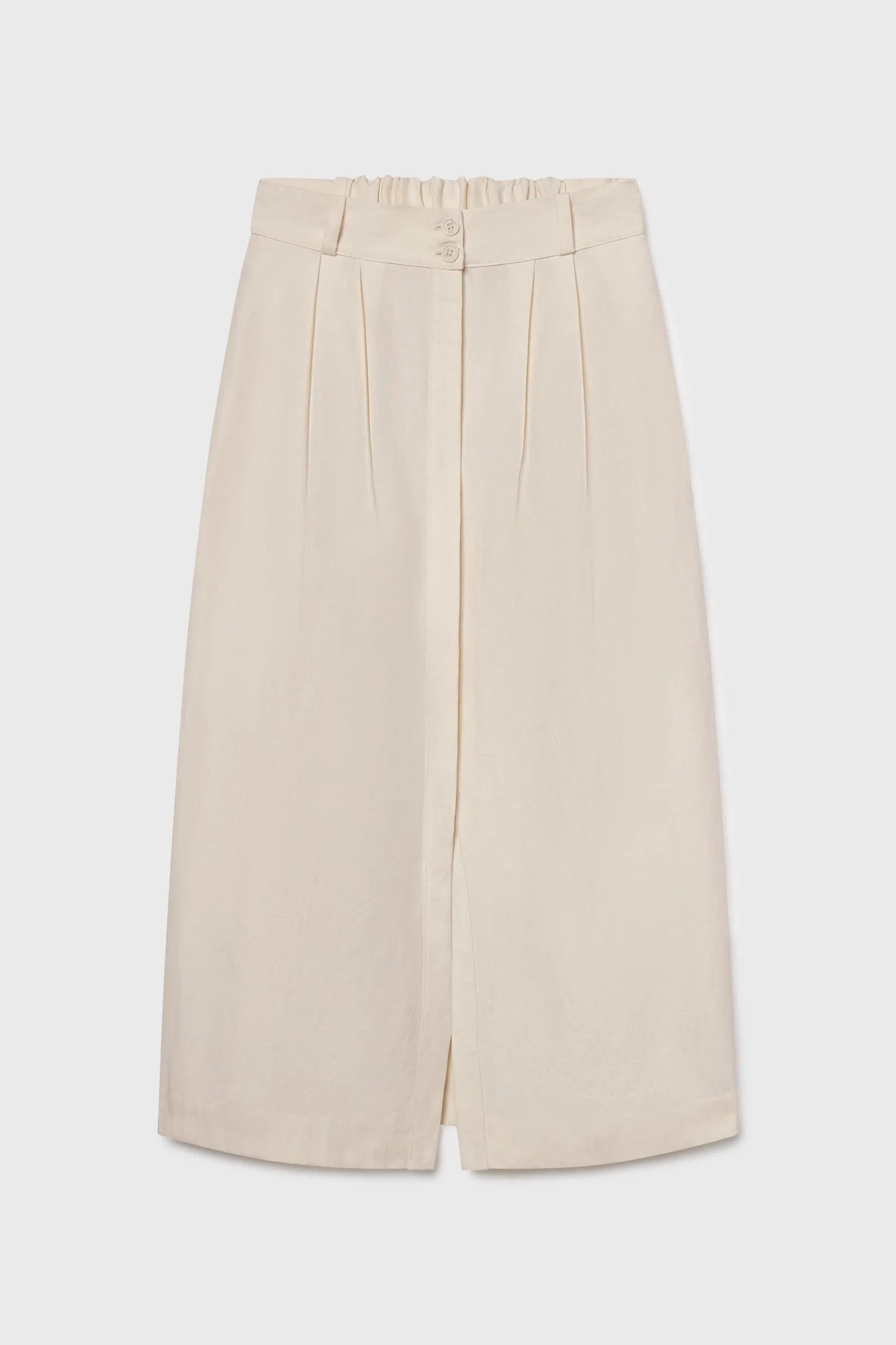 Camille Skirt - Ivory Silk & Hemp - Heidi Merrick
