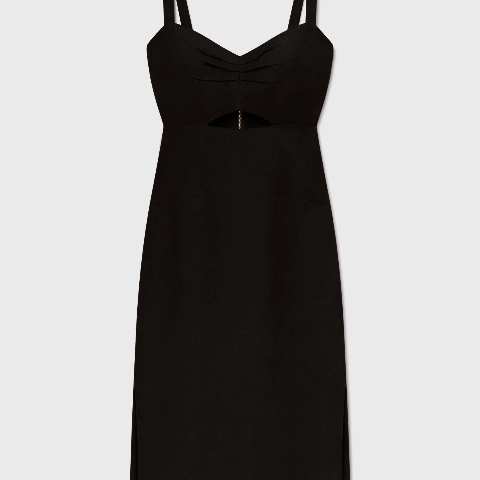 Como Dress - Noir Silk & Hemp - Heidi Merrick