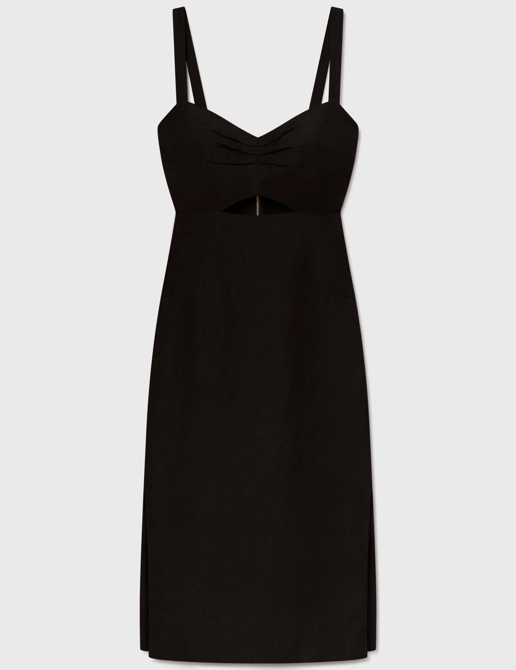 Como Dress - Noir Silk & Hemp - Heidi Merrick