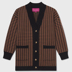 Fanny Cardigan - Chocolate Houndstooth - Heidi Merrick
