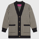 Fanny Cardigan - Ivory Houndstooth - Heidi Merrick