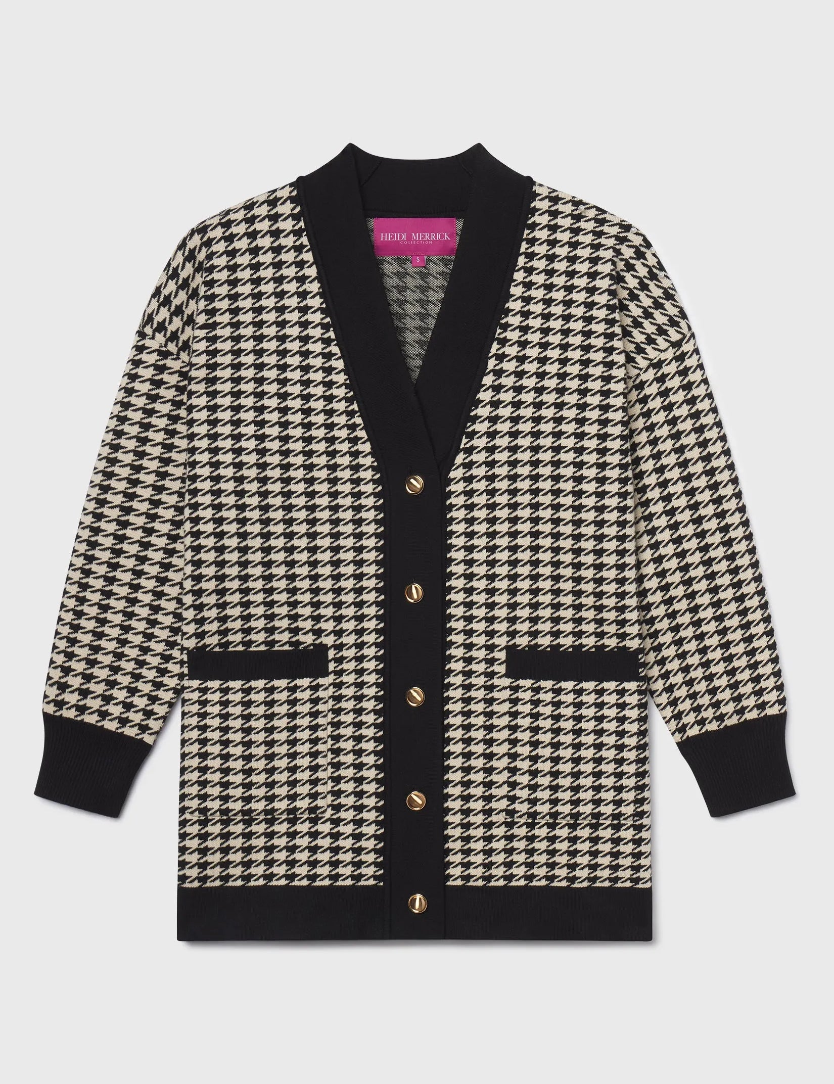 Fanny Cardigan - Ivory Houndstooth - Heidi Merrick