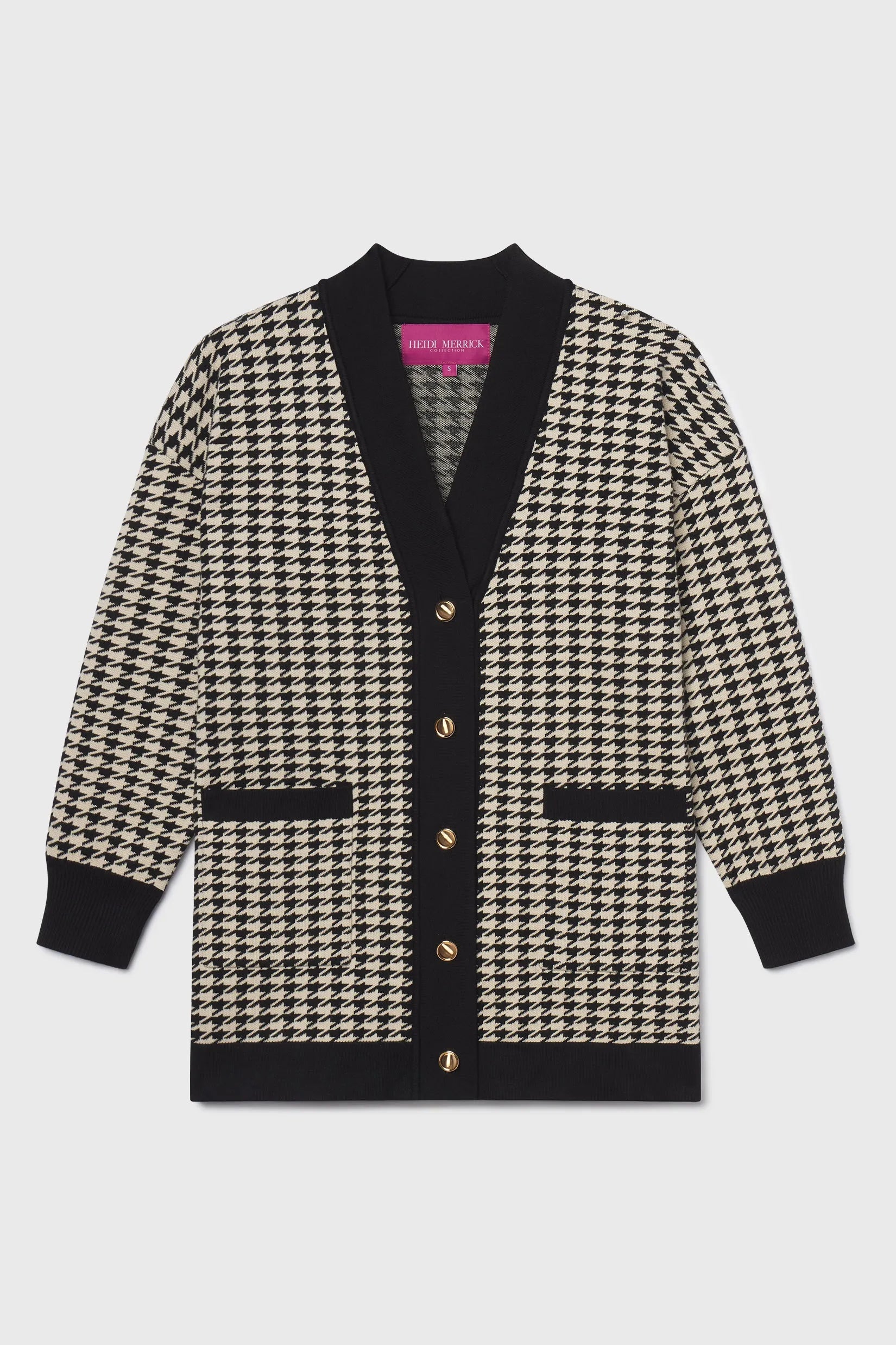 Fanny Cardigan - Ivory Houndstooth - Heidi Merrick