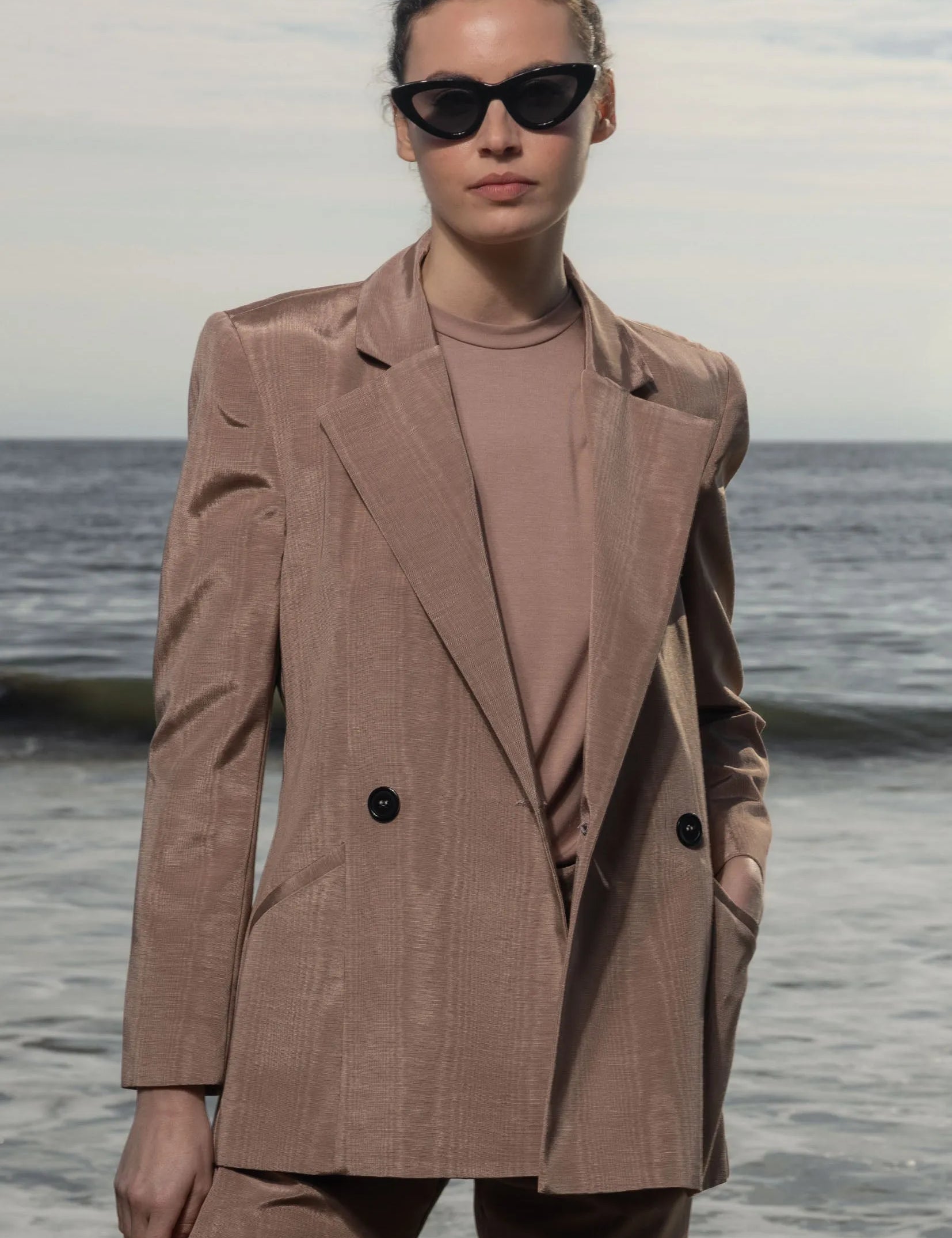 Mars Blazer - Blush Moire - Heidi Merrick