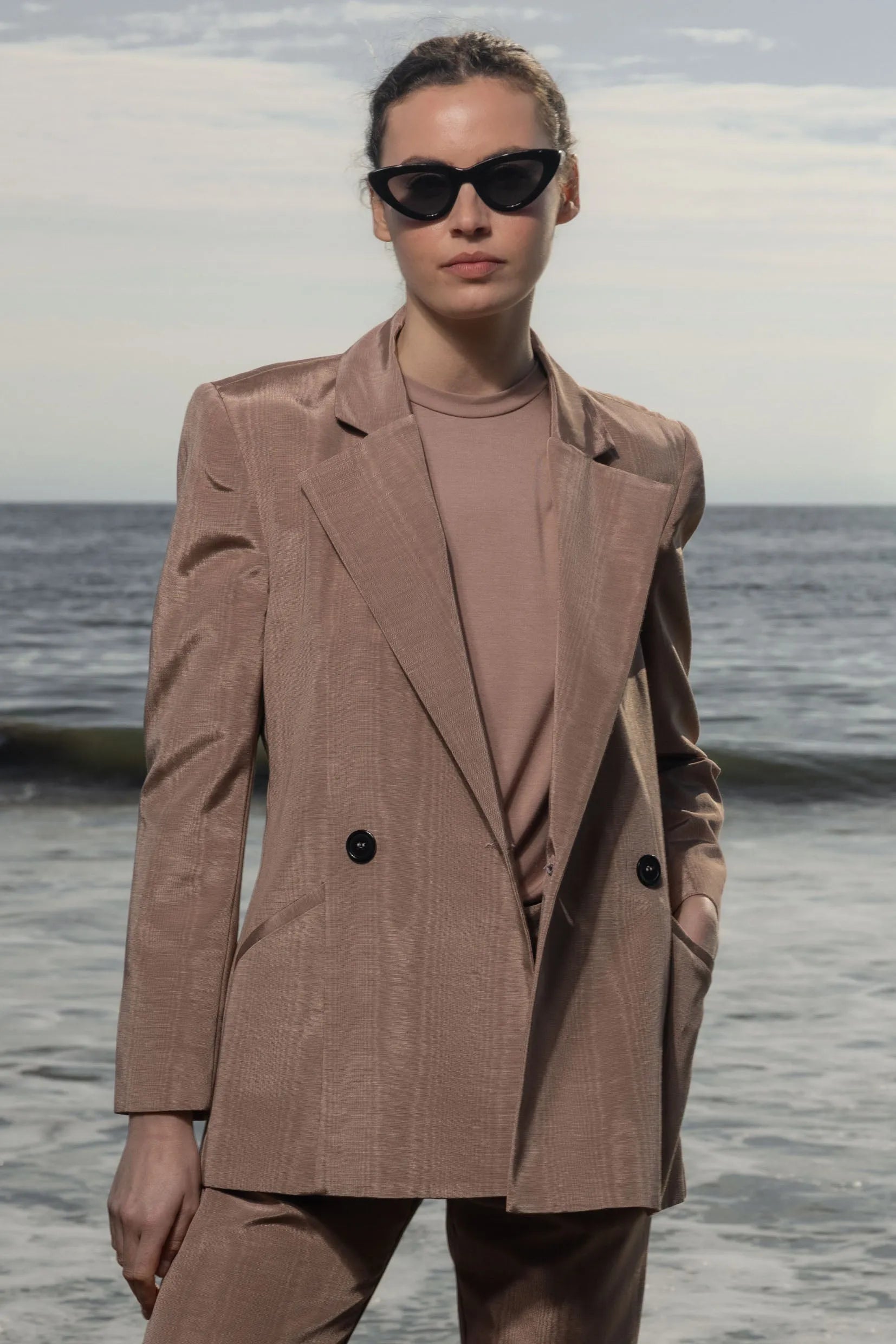 Mars Blazer - Blush Moire - Heidi Merrick