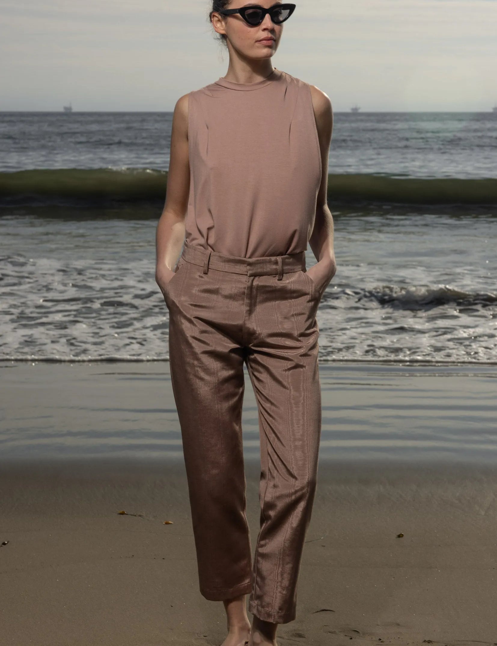 Bruno Pant - Blush Moire - Heidi Merrick