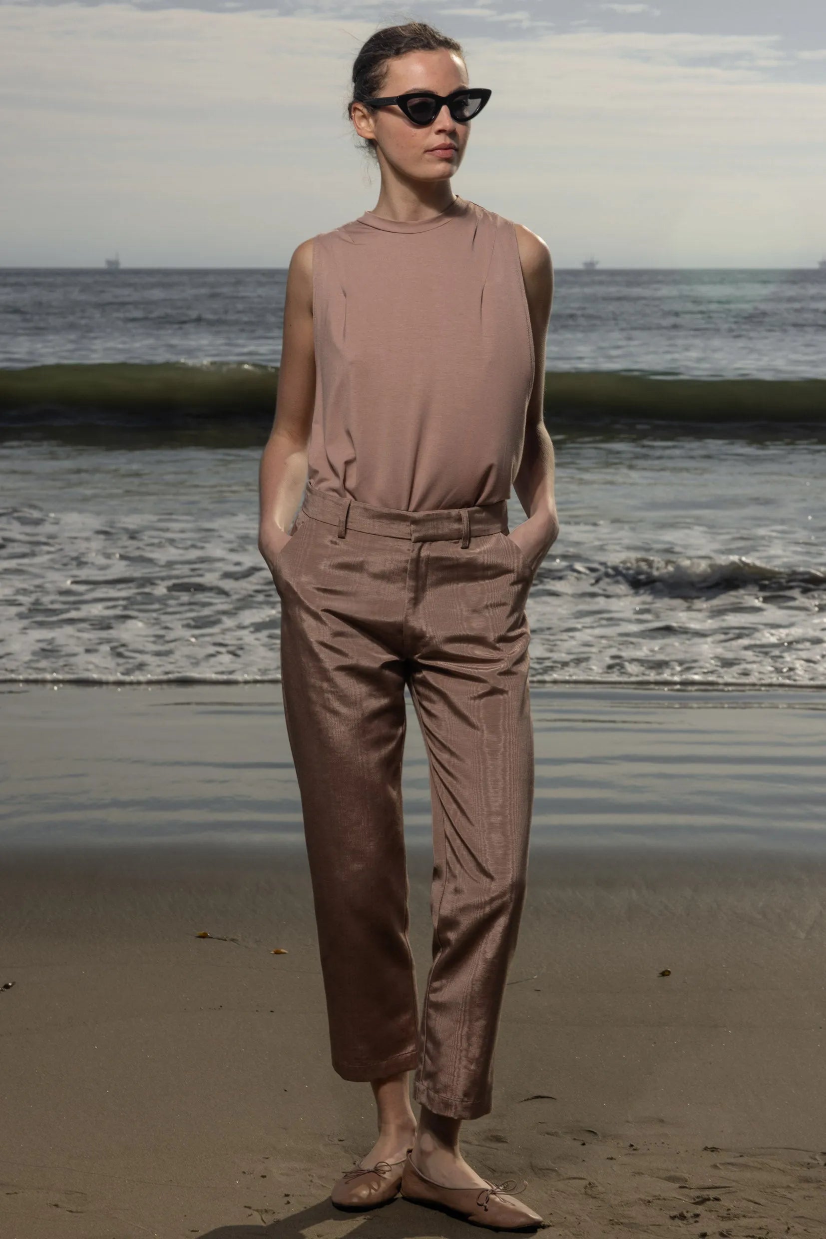 Bruno Pant - Blush Moire - Heidi Merrick