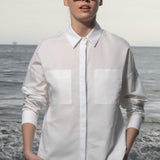 Lobel Top - White Shirting - Heidi Merrick