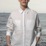 Lobel Top - White Shirting - Heidi Merrick