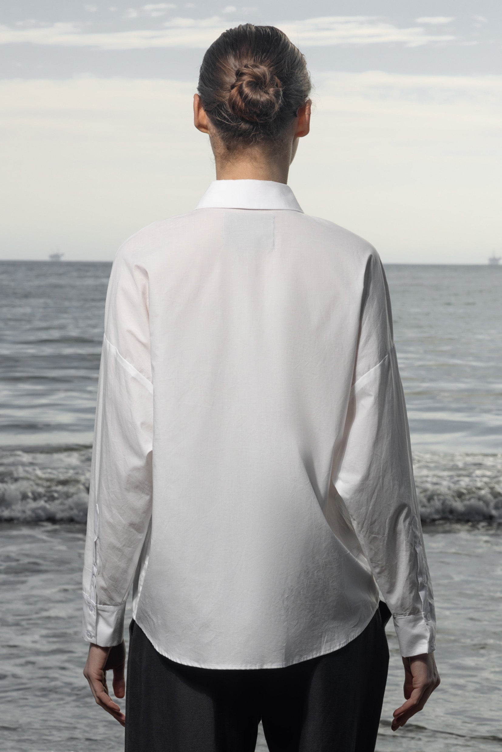 Lobel Top - White Shirting - Heidi Merrick