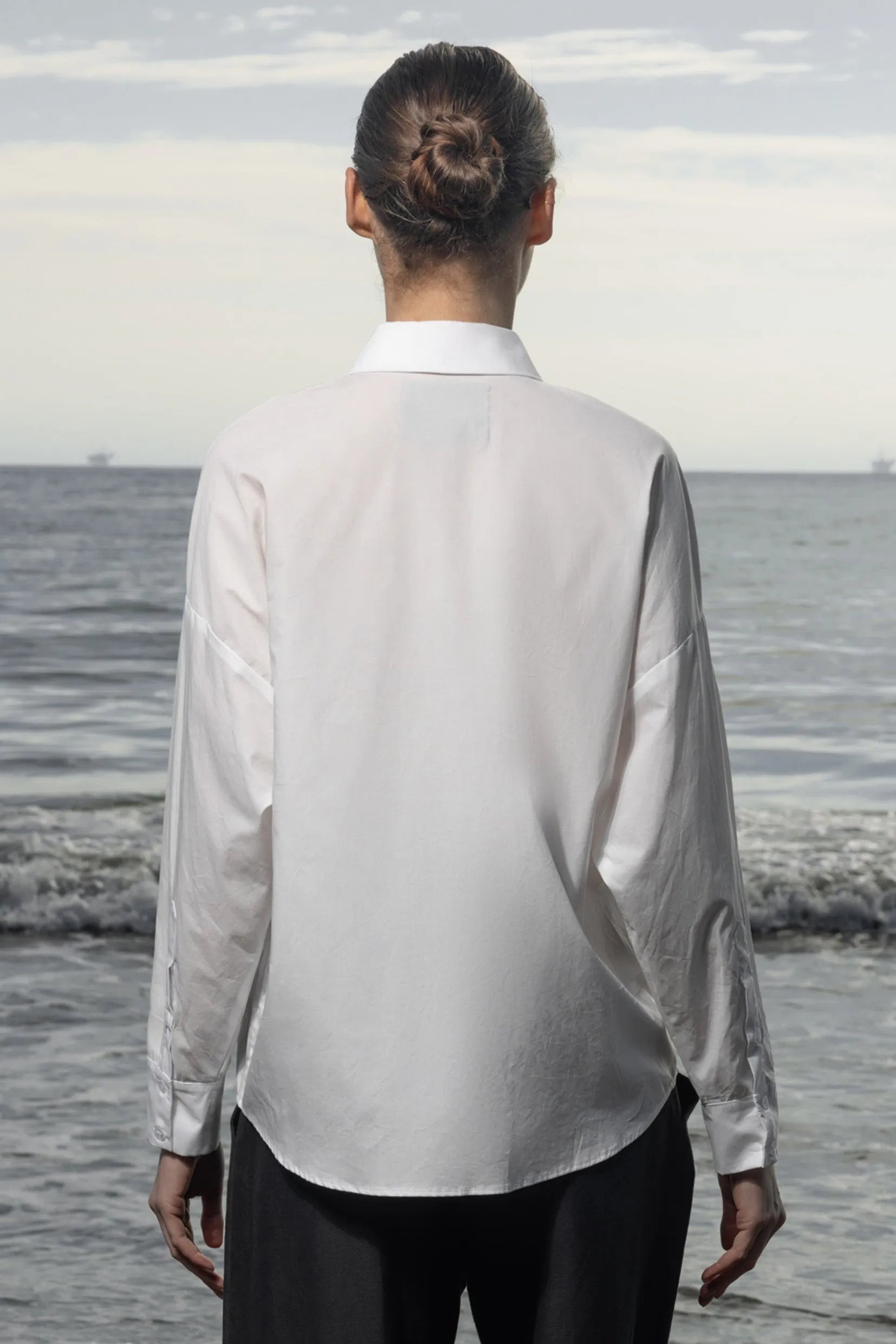 Lobel Top - White Shirting - Heidi Merrick