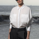 Lobel Top - White Shirting - Heidi Merrick