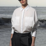 Lobel Top - White Shirting - Heidi Merrick