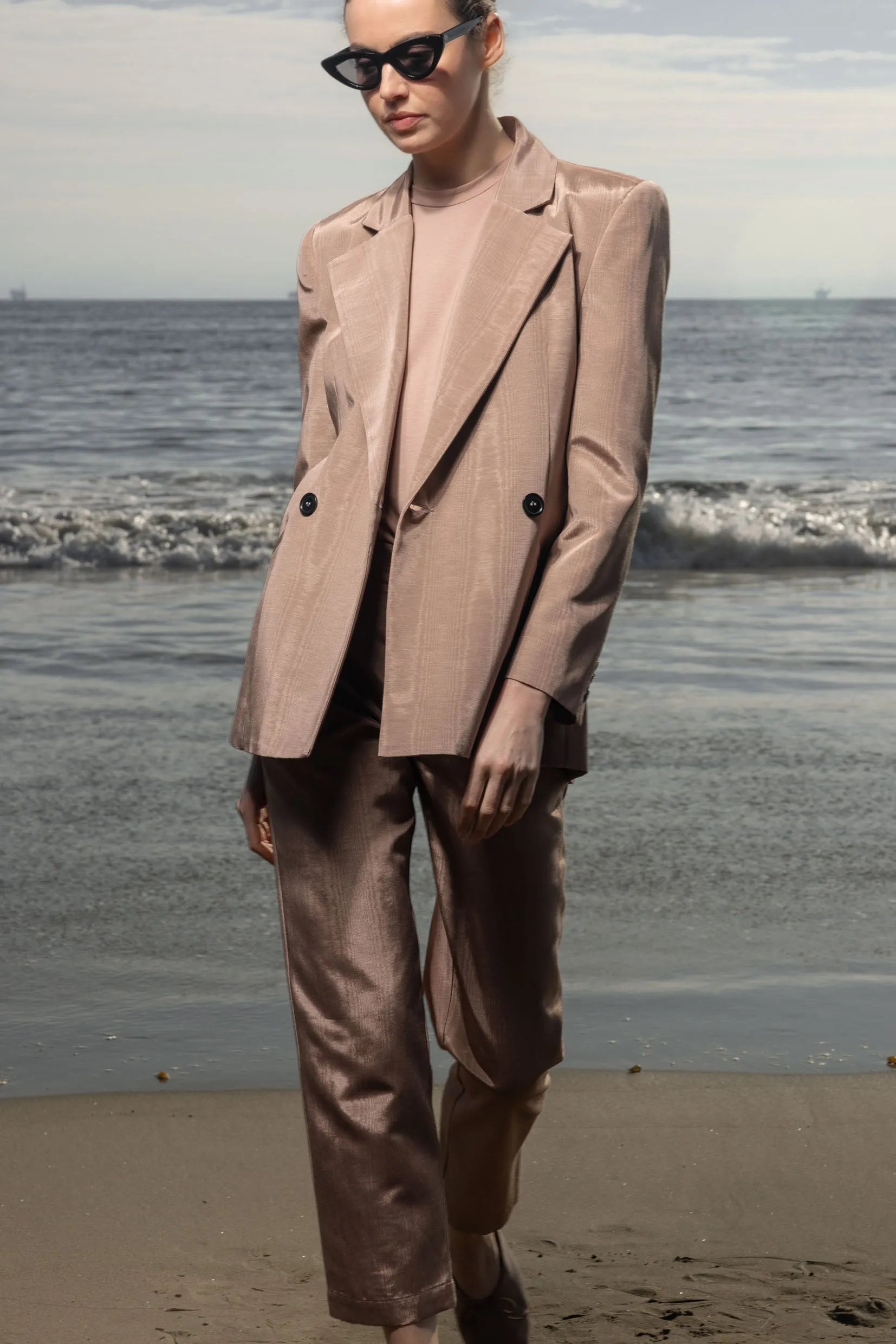 Bruno Pant - Blush Moire - Heidi Merrick