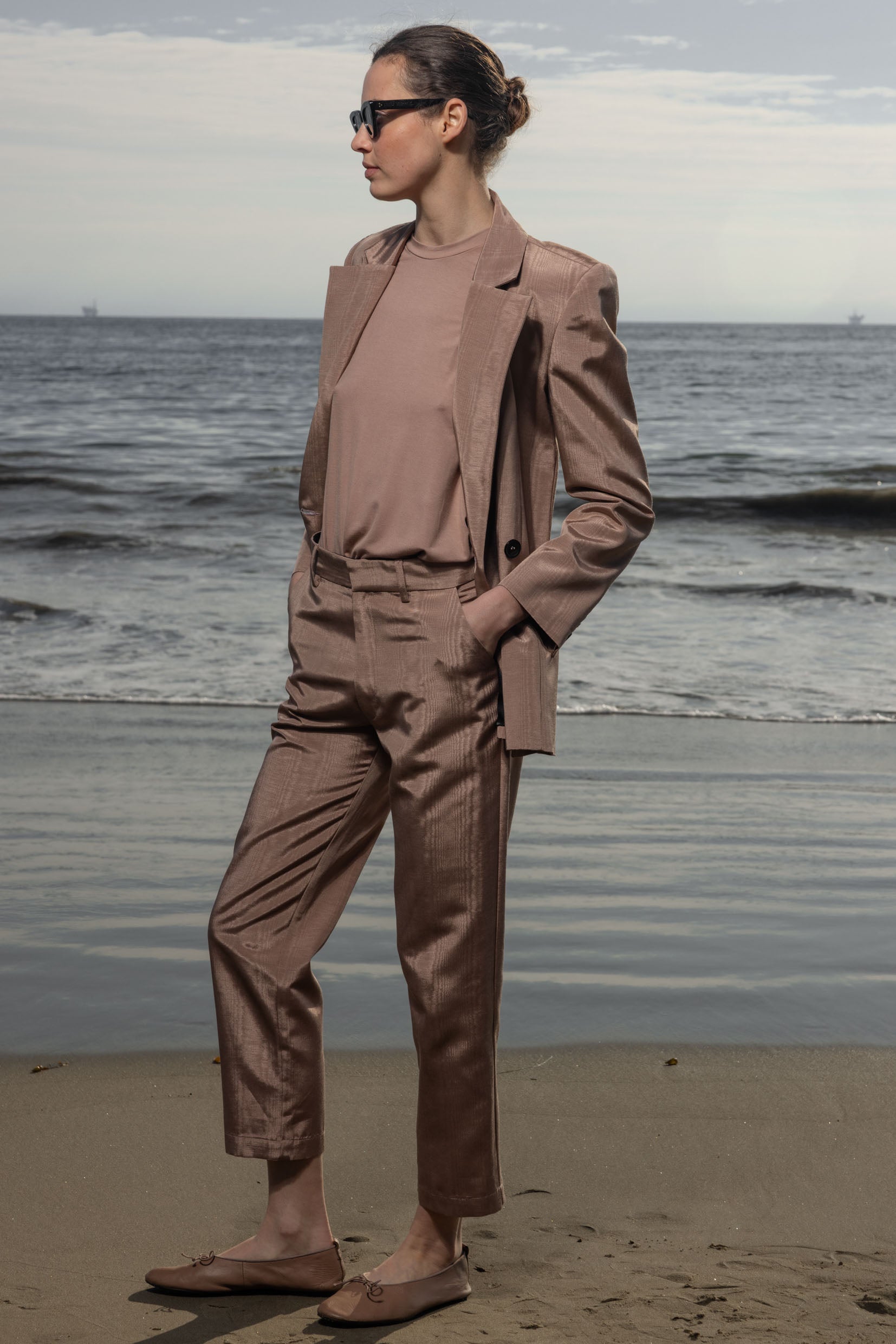 Bruno Pant - Blush Moire - Heidi Merrick