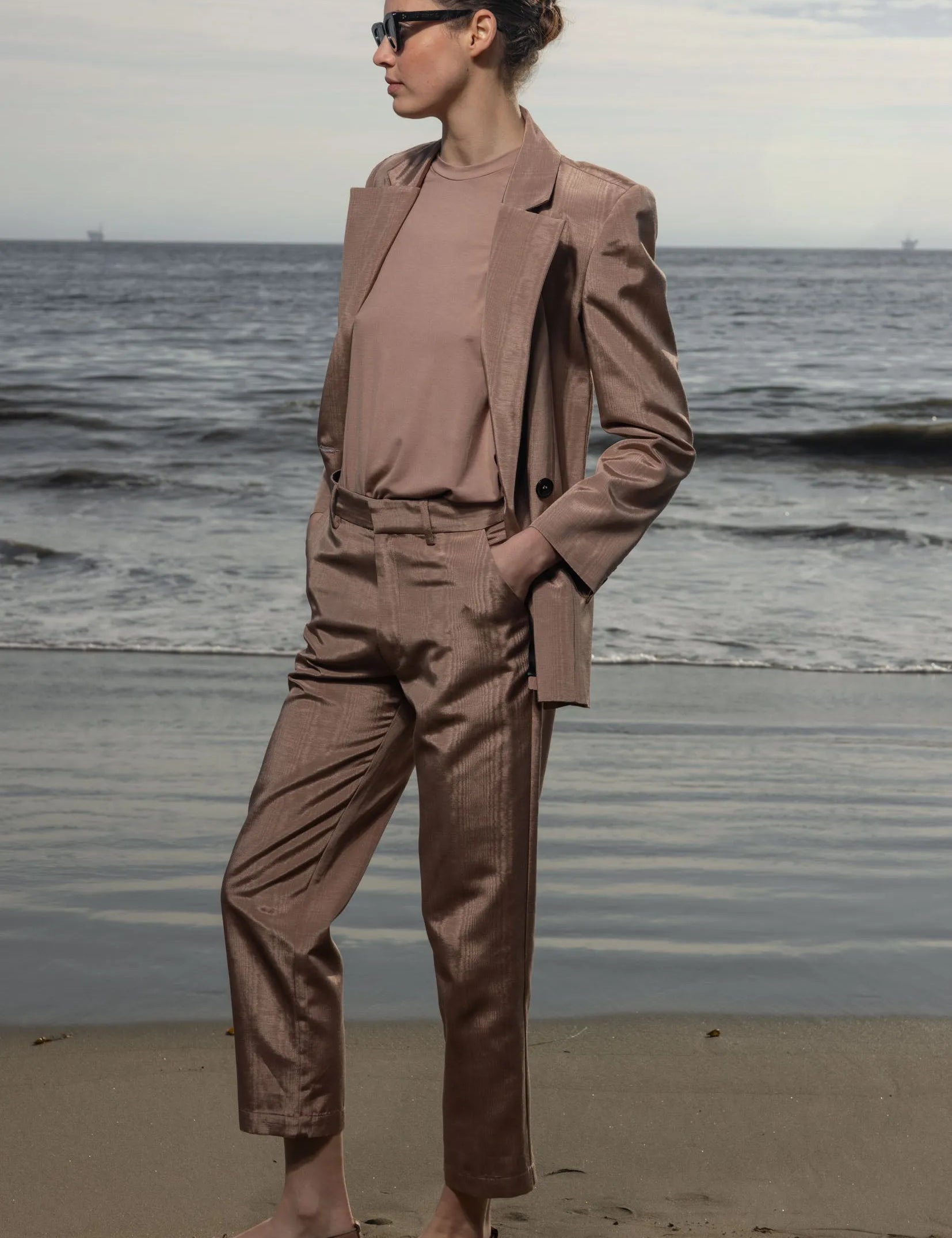 Bruno Pant - Blush Moire - Heidi Merrick