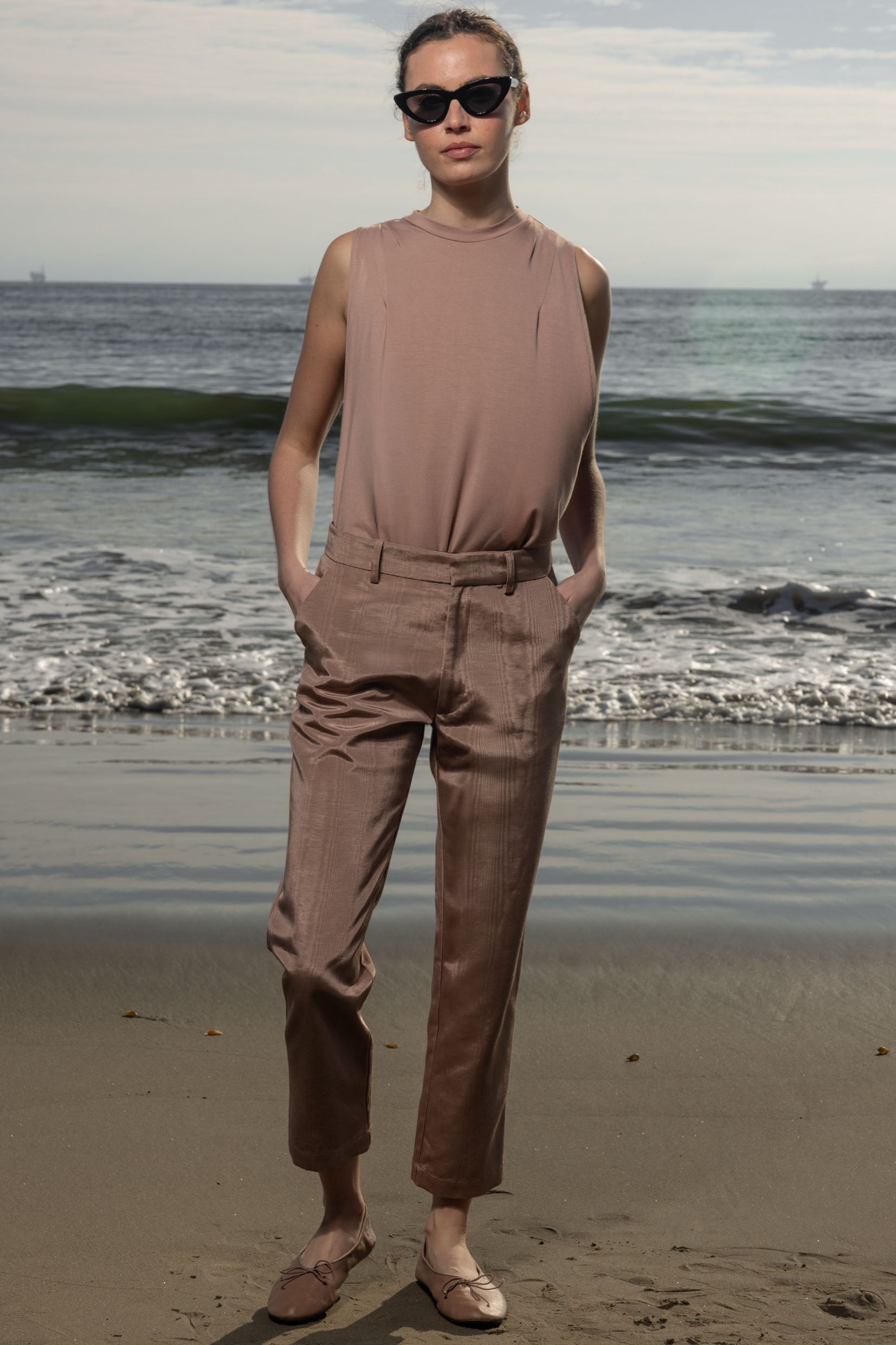 Bruno Pant - Blush Moire - Heidi Merrick