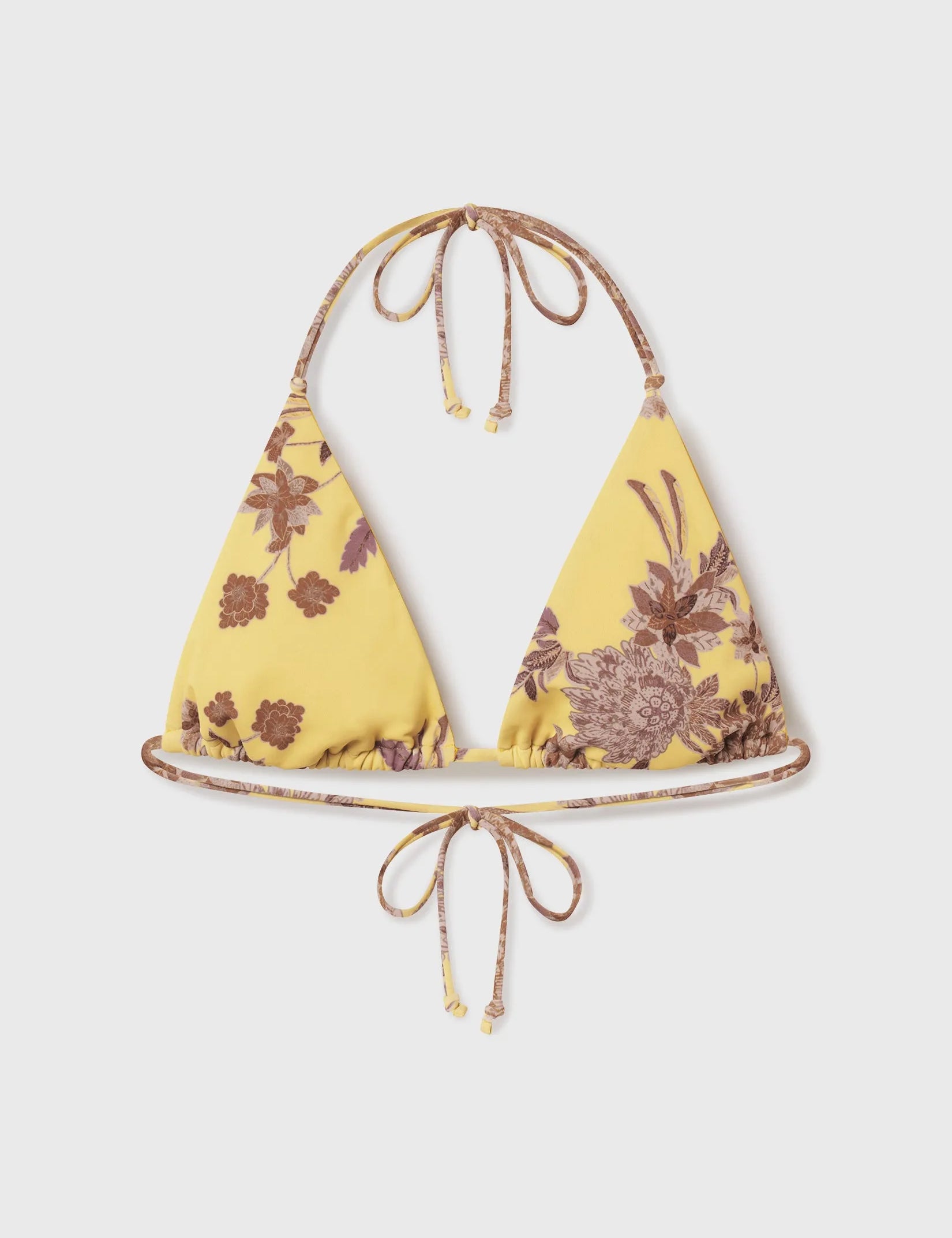 Knotted Triangle Top - Yellow Batik - Heidi Merrick