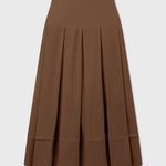 Marbella Skirt - Sable Tissue Linen - Heidi Merrick