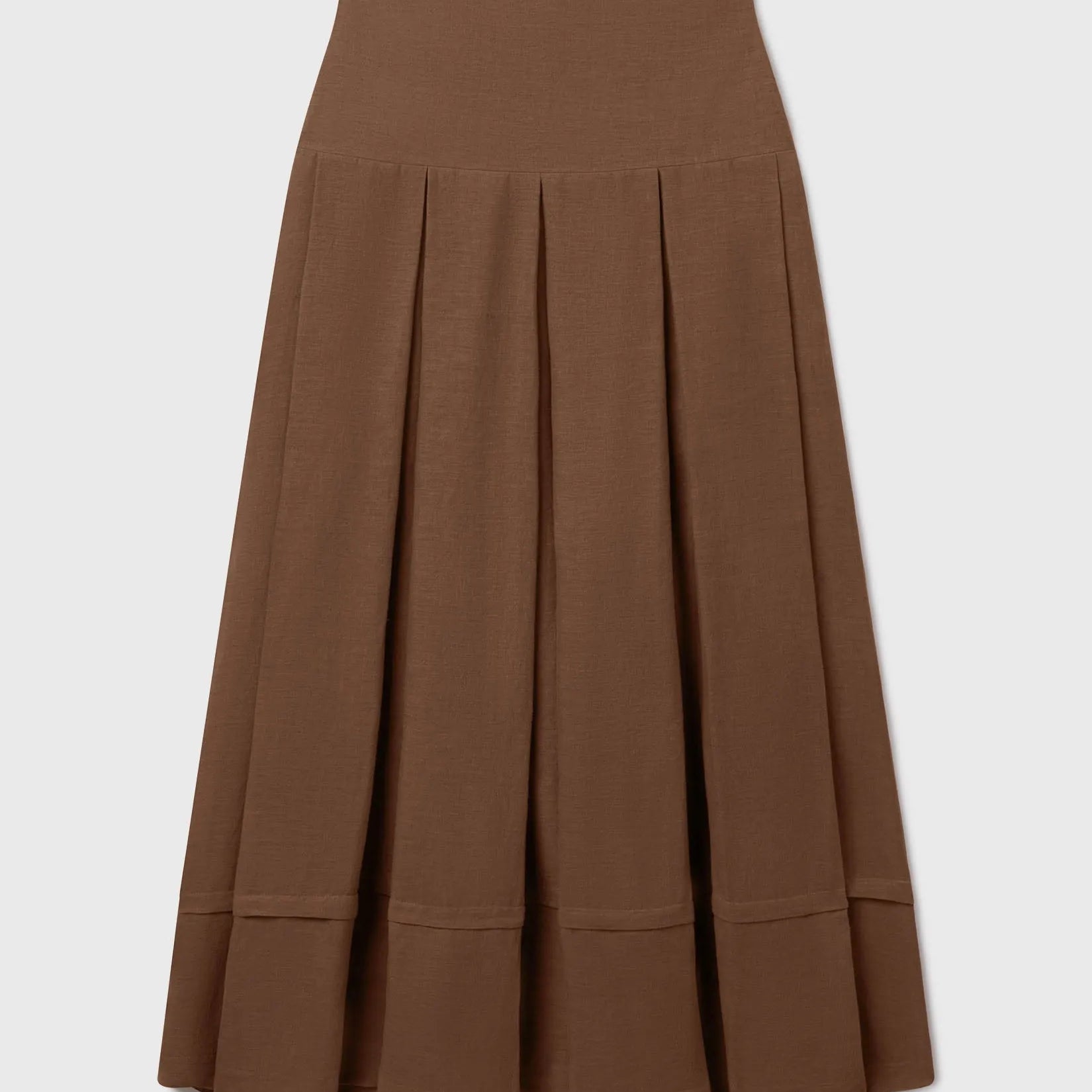 Marbella Skirt - Sable Tissue Linen - Heidi Merrick