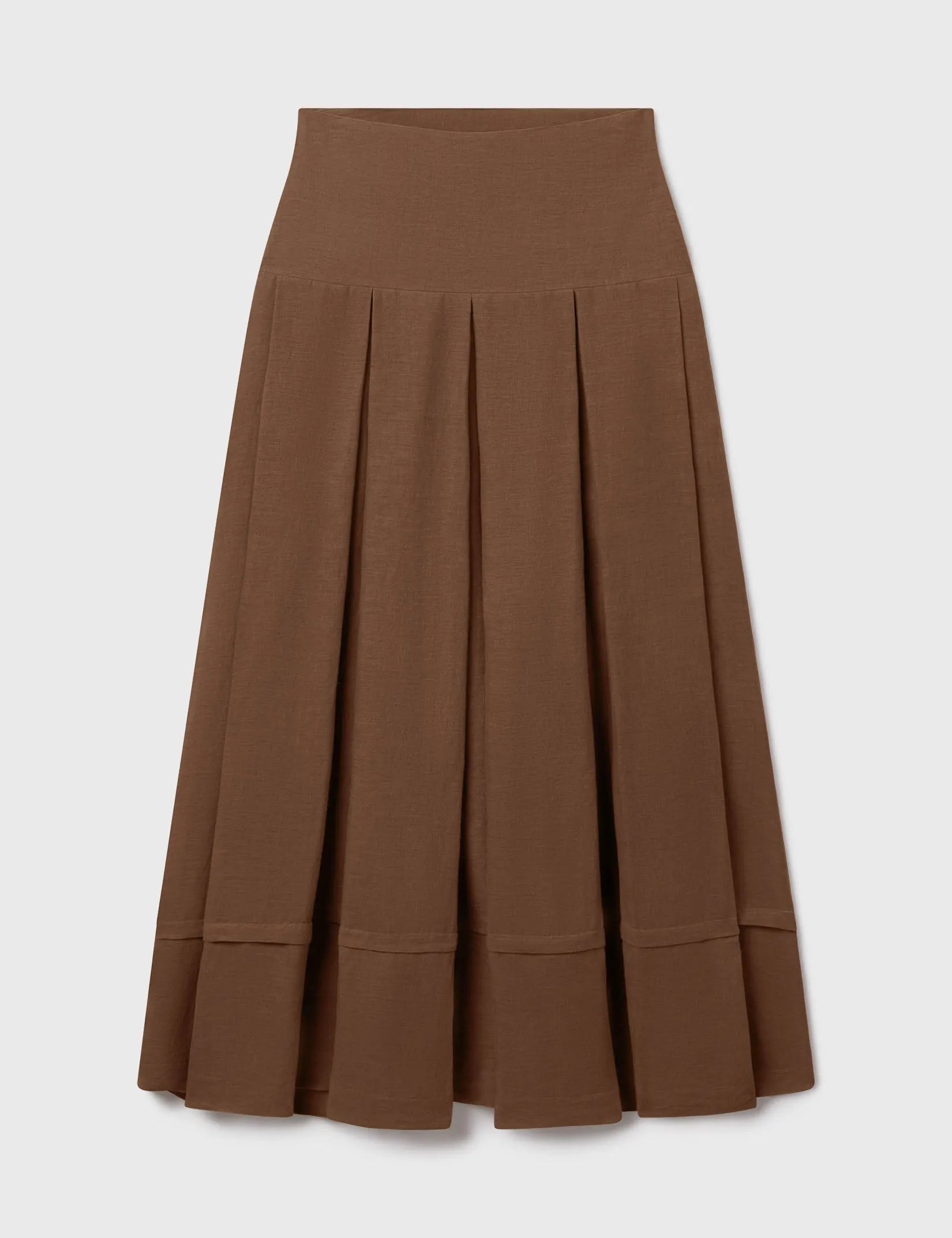 Marbella Skirt - Sable Tissue Linen - Heidi Merrick