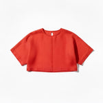 Mojave Top - Vermilion Tissue Linen - Flat - Heidi Merrick