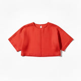 Mojave Top - Vermilion Tissue Linen - Flat - Heidi Merrick