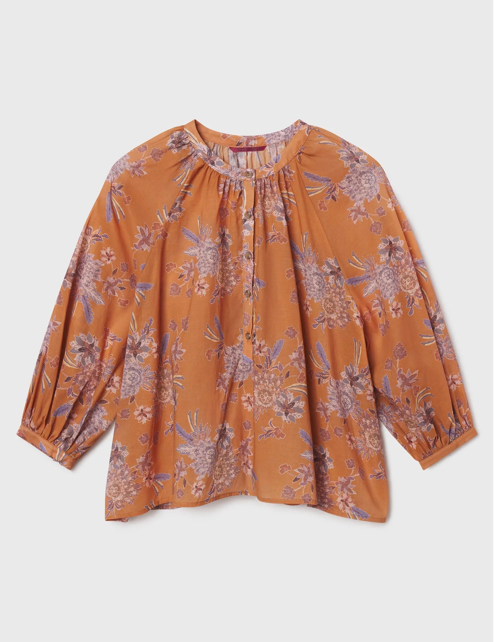 Pia Blouse - Orange Batik - Heidi Merrick
