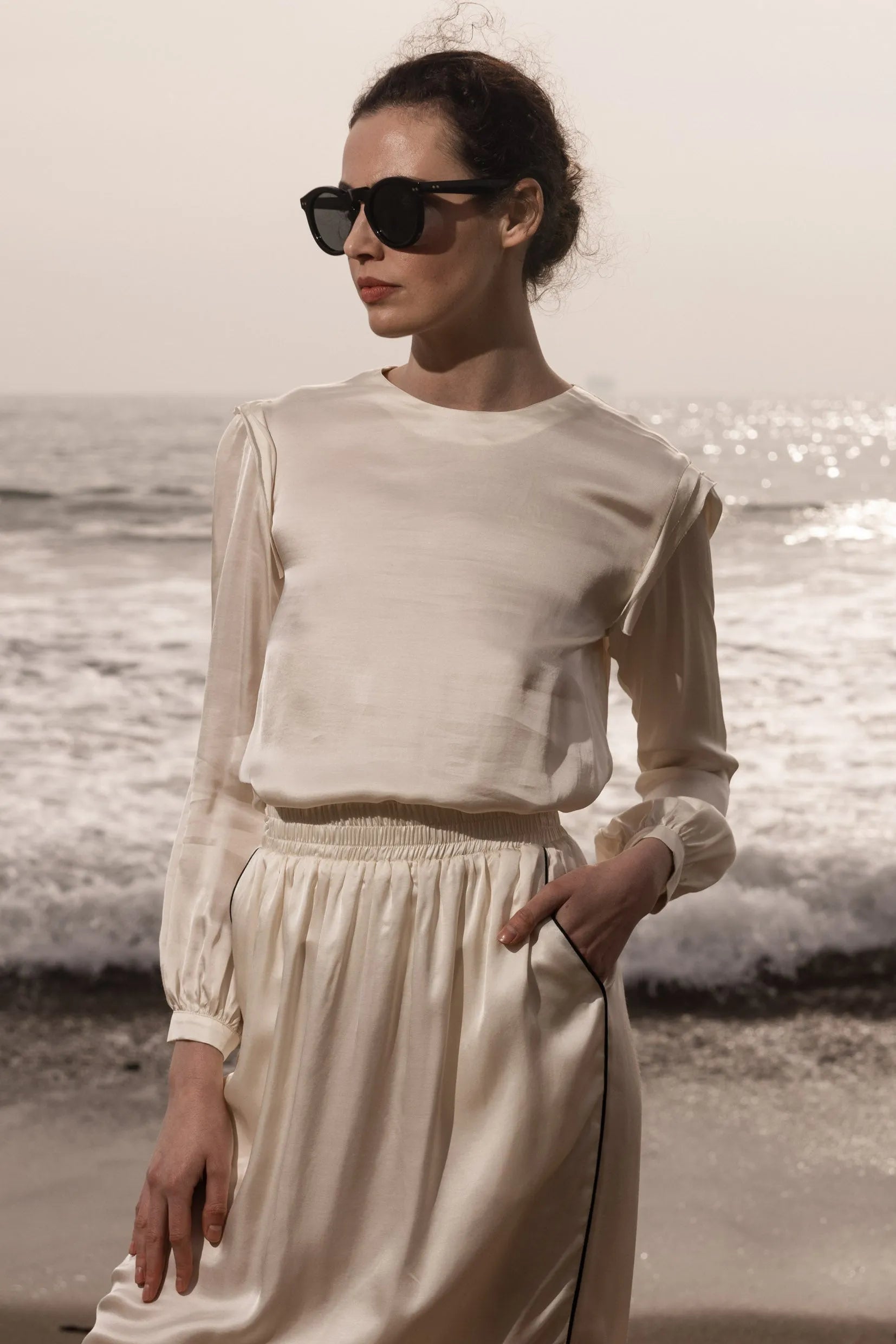 Maeve Skirt - Ivory - Heidi Merrick