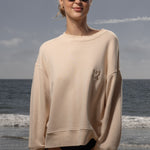 Barrel Sleeve 70's SRF LA Crewneck - Antique Cream Embroidered - Heidi Merrick