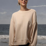 Barrel Sleeve 70's SRF LA Crewneck - Antique Cream Embroidered - Heidi Merrick