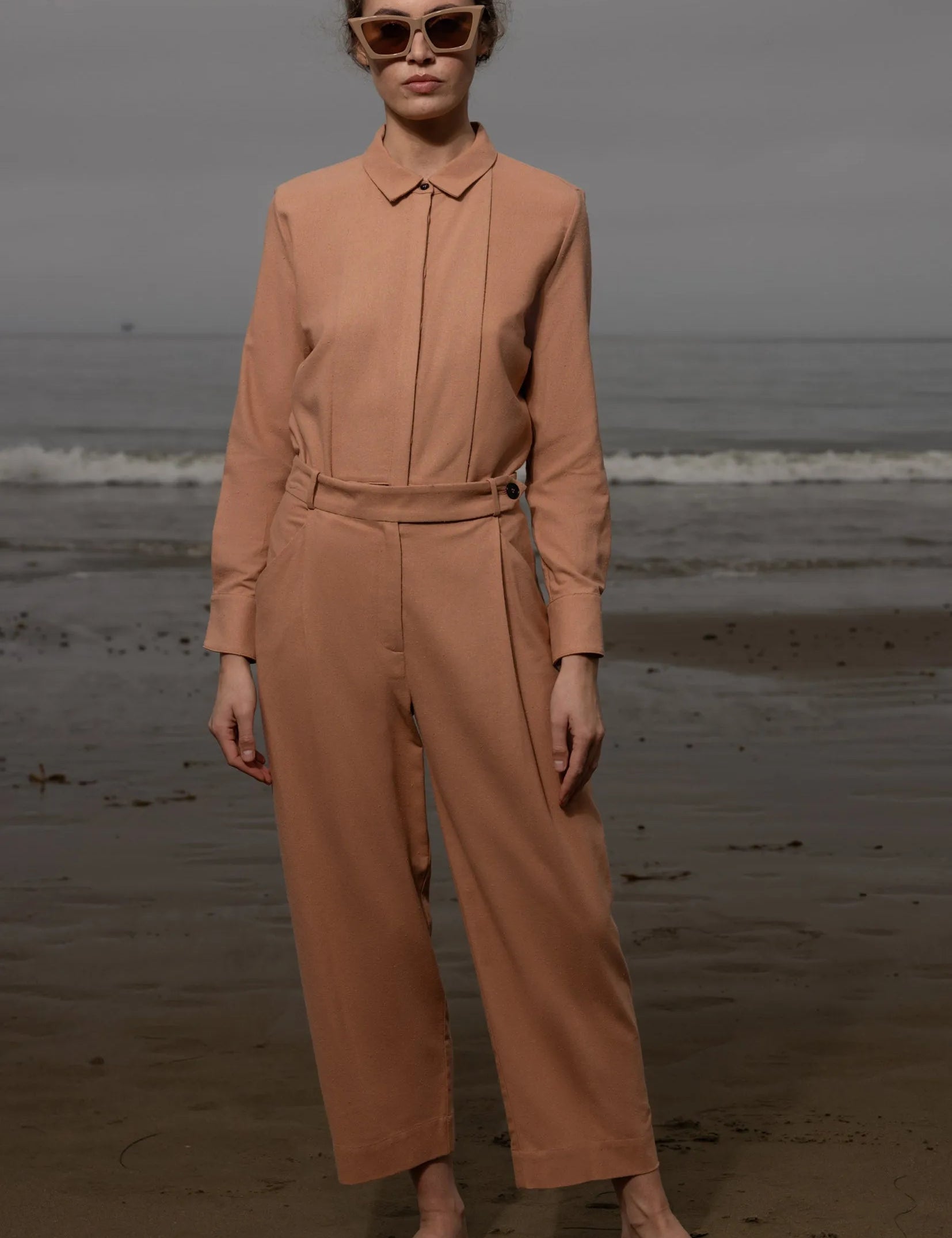 Baptise Pant - Blush Silk Noil - Heidi Merrick