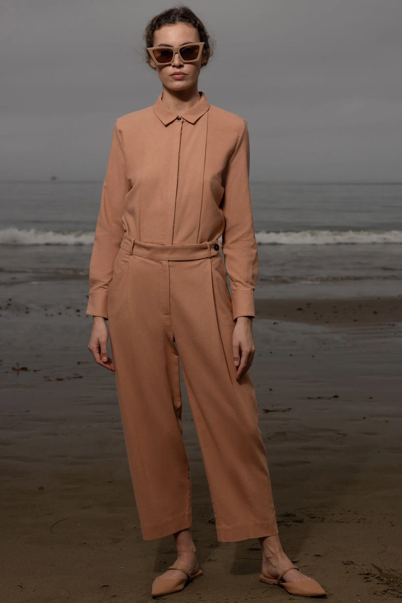 Baptise Pant - Blush Silk Noil - Heidi Merrick